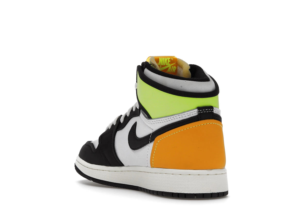 Jordan 1 Retro High White Black Volt University Gold (GS) - vue secondaire B
