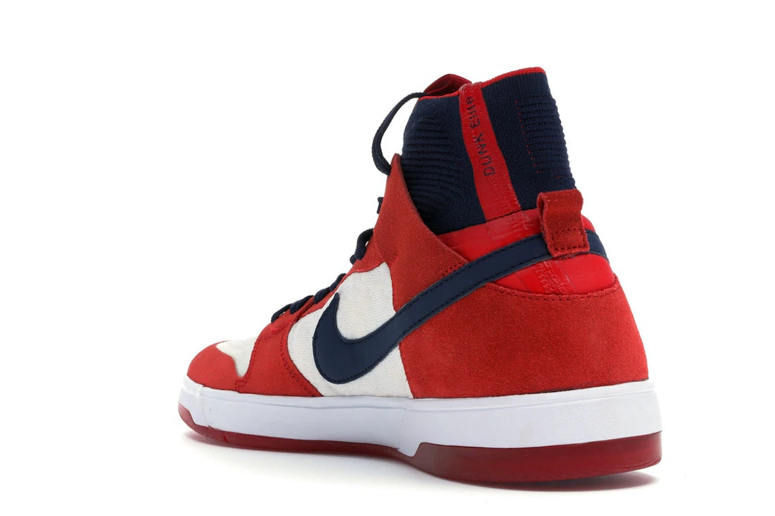 Nike SB Dunk High Elite Rot Marineblau Weiß - vue secondaire B