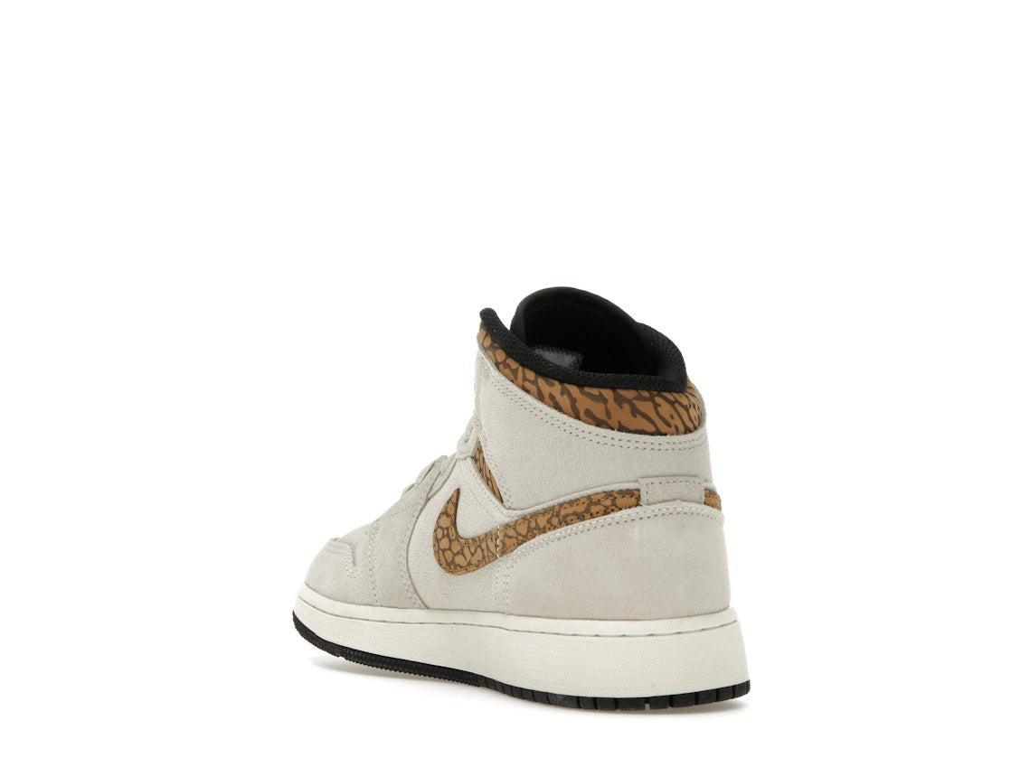 Jordan 1 Mid SE Brown Elephant (GS) - vue secondaire B