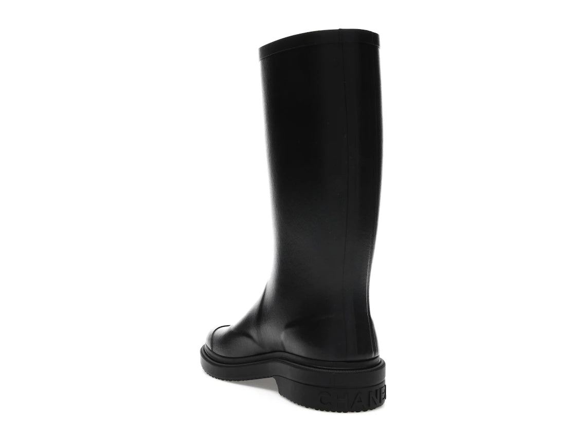 Chanel Rubber Rain Boots Black - vue secondaire B