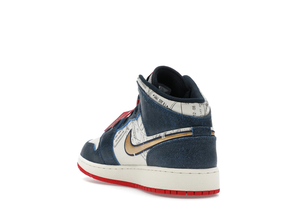 Jordan 1 Mid SE Take Flight Gold Swoosh (GS) - vue secondaire B