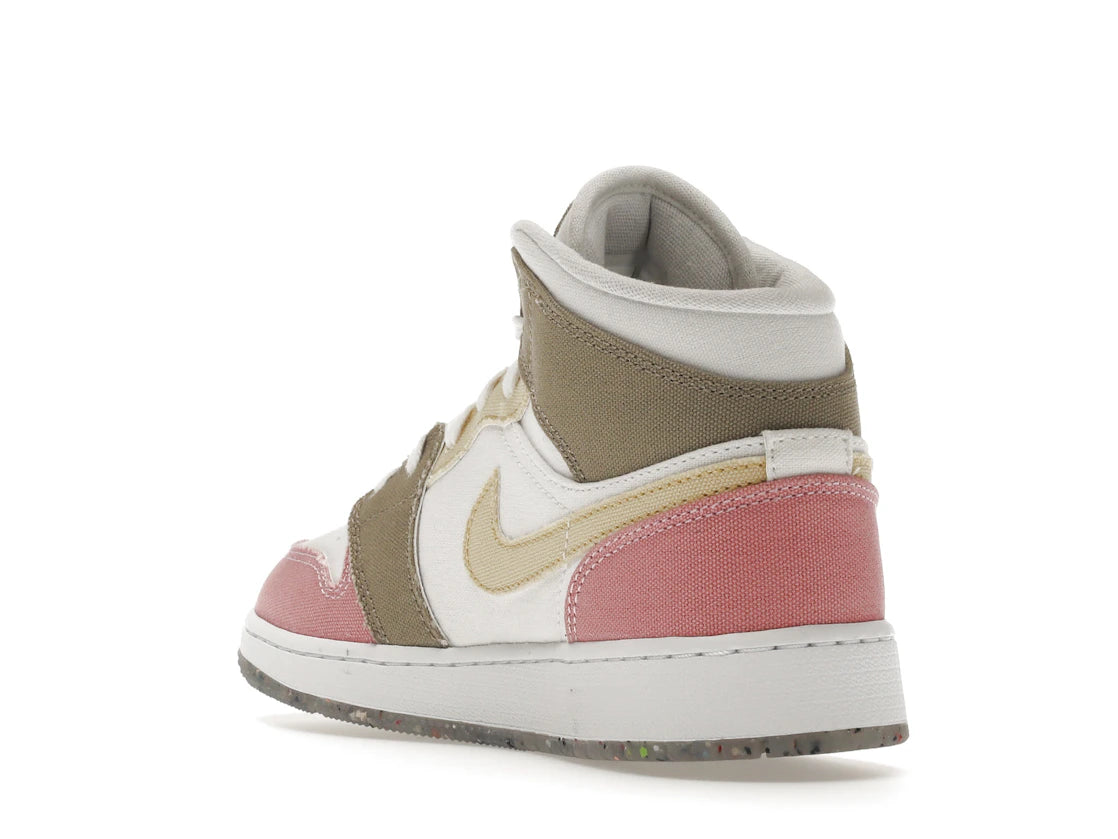 Jordan 1 Mid SE Pastel Vivid Green Grind (GS) - vue secondaire B
