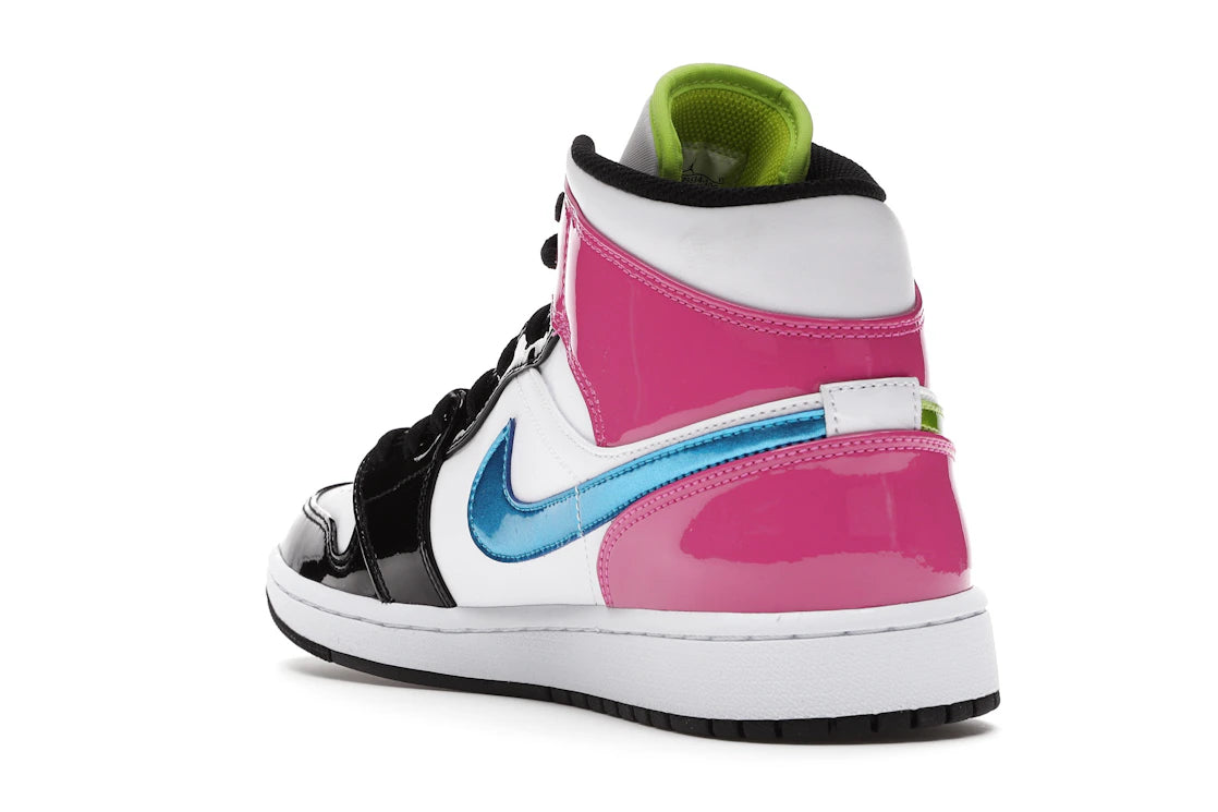 Jordan 1 Mid White Black Cyber Pink - vue secondaire B