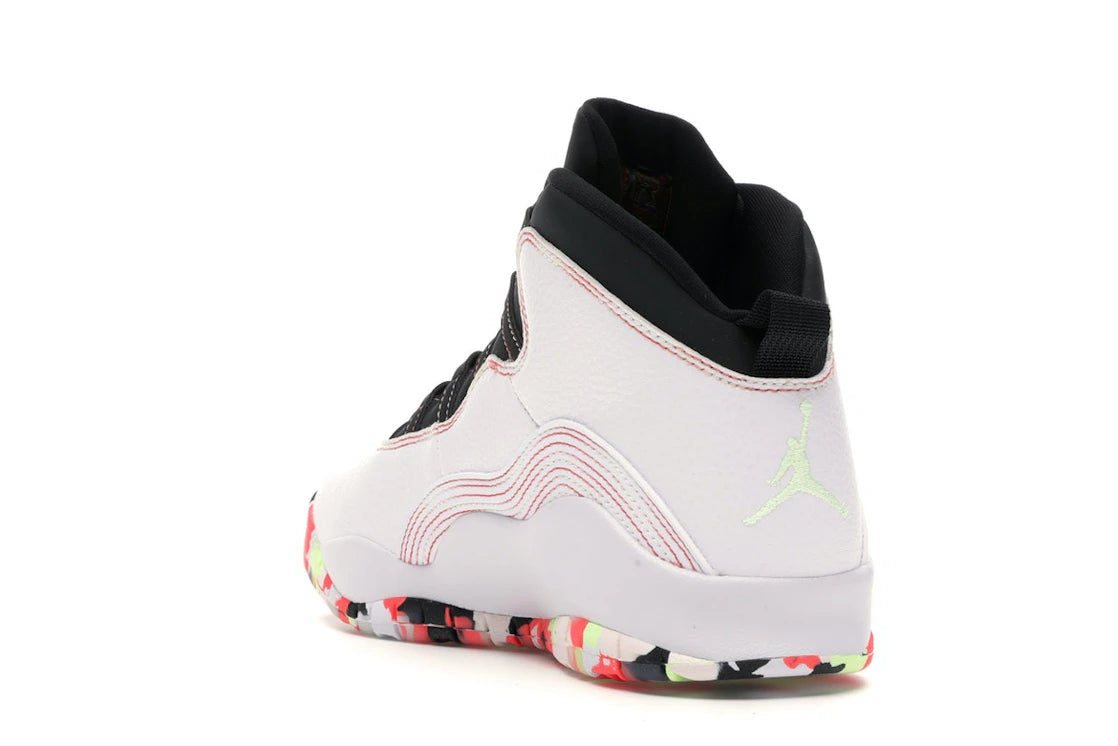 Jordan 10 Retro White Barely Volt Ember Glow (GS) - vue secondaire B