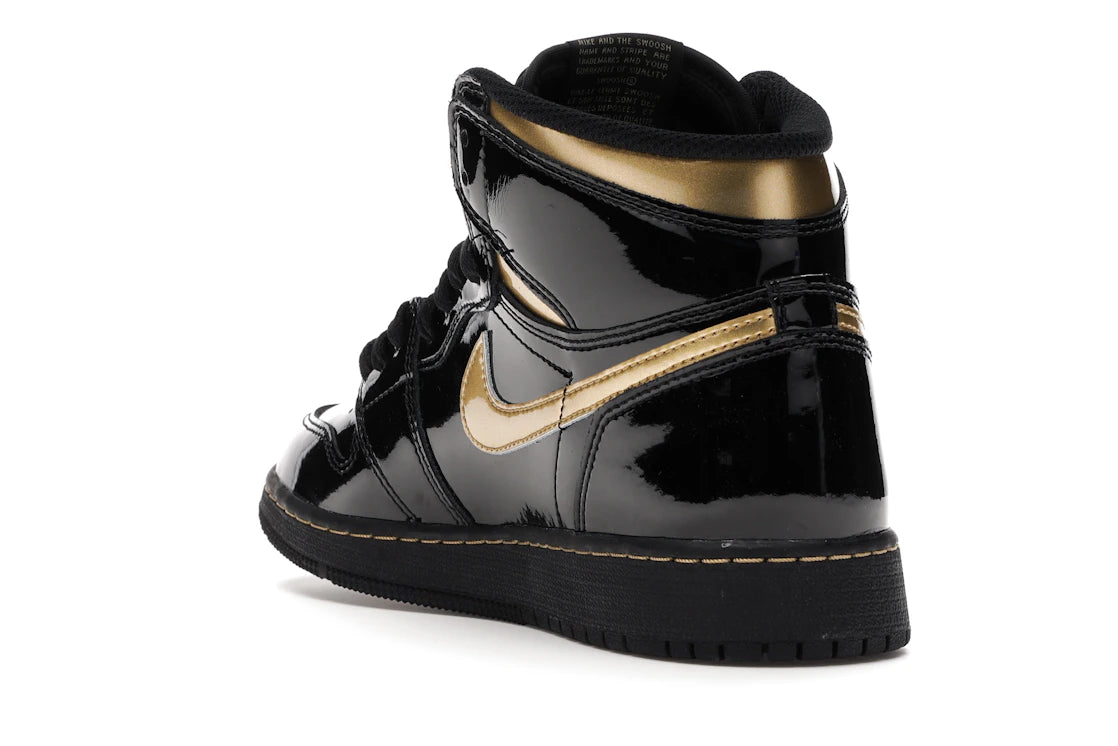 Jordan 1 Retro High Schwarz Metallic Gold (2020) (GS) - vue secondaire B