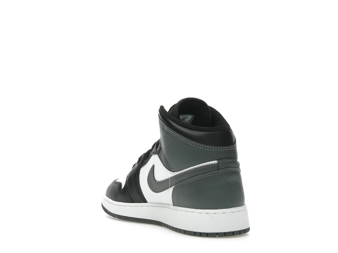 Jordan 1 Mid Schwarz Weiß Eisengrau (GS) - vue secondaire B