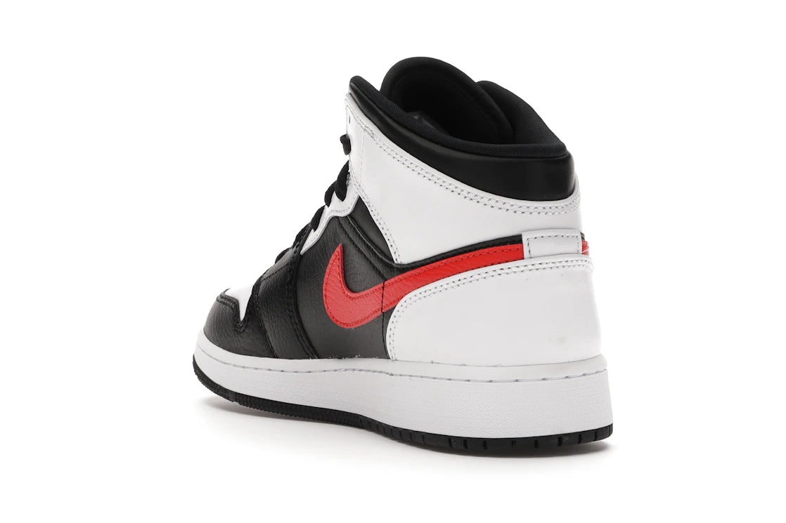 Jordan 1 Mid Weiß Schwarz Chile Rot (GS) - vue secondaire B