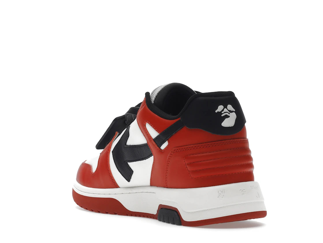 OFF-WHITE Out Of Office OOO Low Tops Schwarz Weiß Rot - vue secondaire B