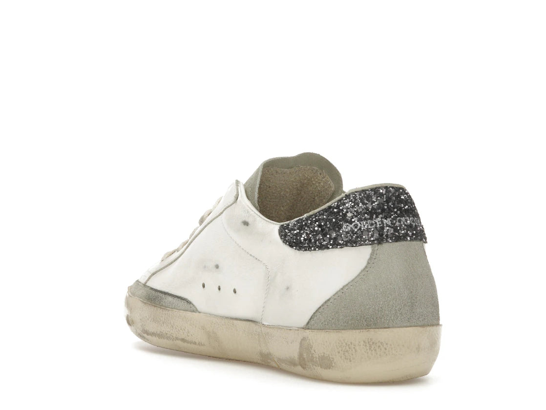 Golden Goose Super-Star Weiß Dunkelgrau Glitzer (Damen) - vue secondaire B