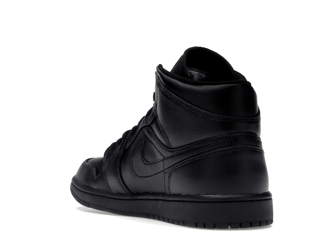Jordan 1 Mid Triple Black (GS) % - vue secondaire B