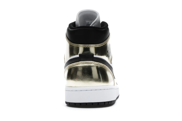 Jordan 1 Mid Metallic Gold Black White