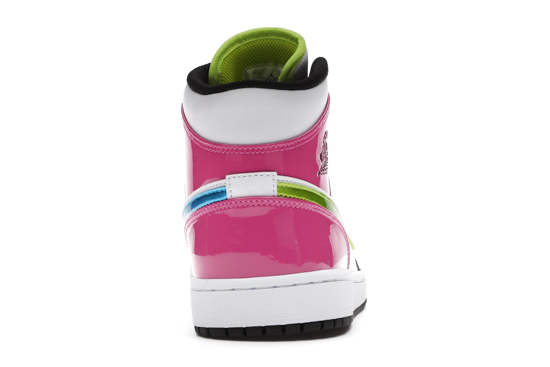Jordan 1 Mid White Black Cyber Pink