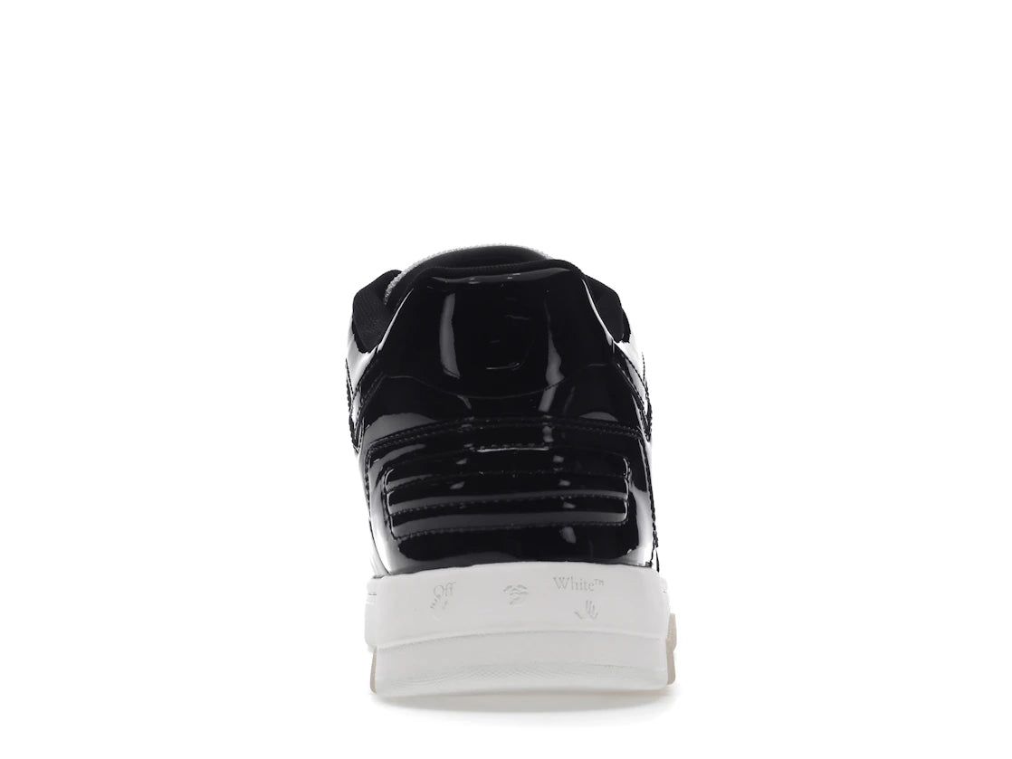 OFF-WHITE Out Of Office OOO Low Tops Lacklederschuhe Schwarz Weiß