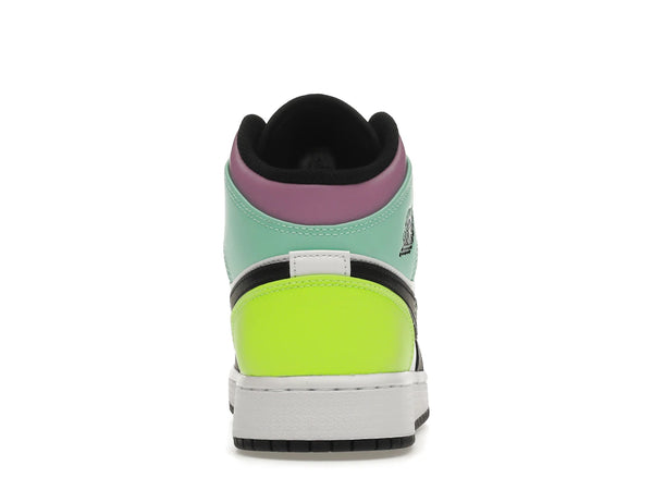 Jordan 1 Mid Pastel Black Toe (GS)