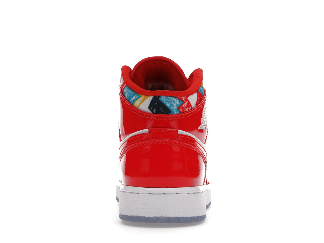 Jordan 1 Mid Barcelona Sweater Red Patent (GS)