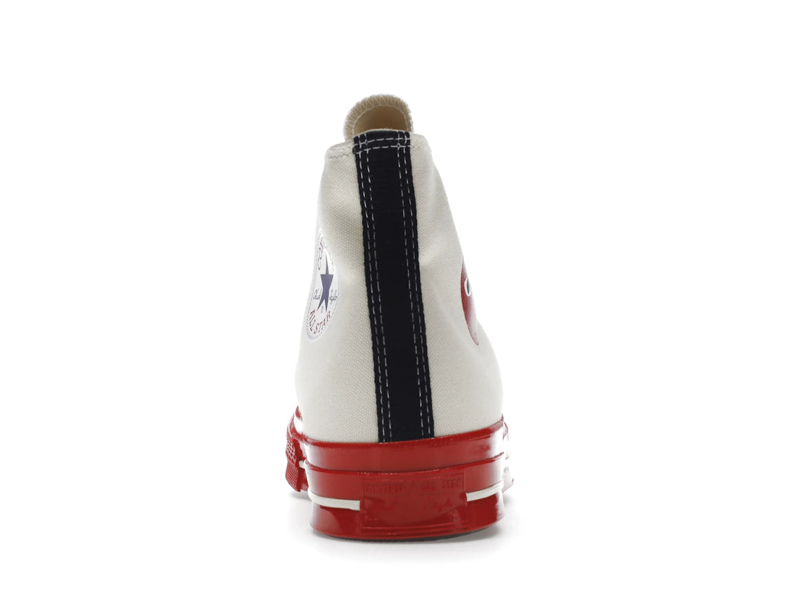 Converse Chuck Taylor All Star 70 Hi Comme des Garcons PLAY Egret Red Midsole