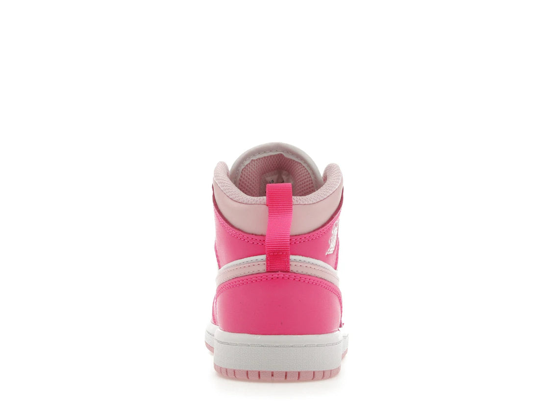 Jordan 1 Mid White Fierce Pink (PS)