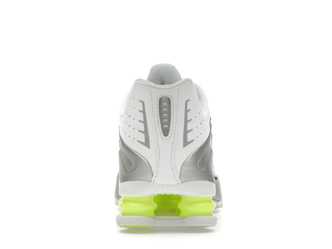 Nike Shox R4 White Metallic Silver Volt (Women's)