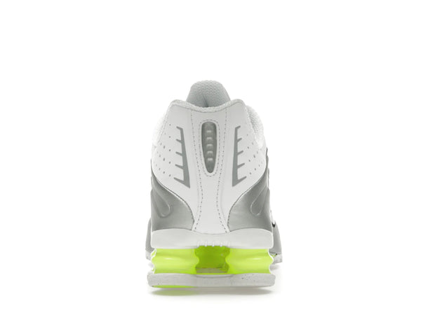 Nike Shox R4 White Metallic Silver Volt (Women's)