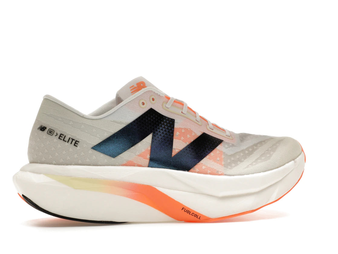New Balance FuelCell SuperComp Elite v4 White Angora Hot Mango