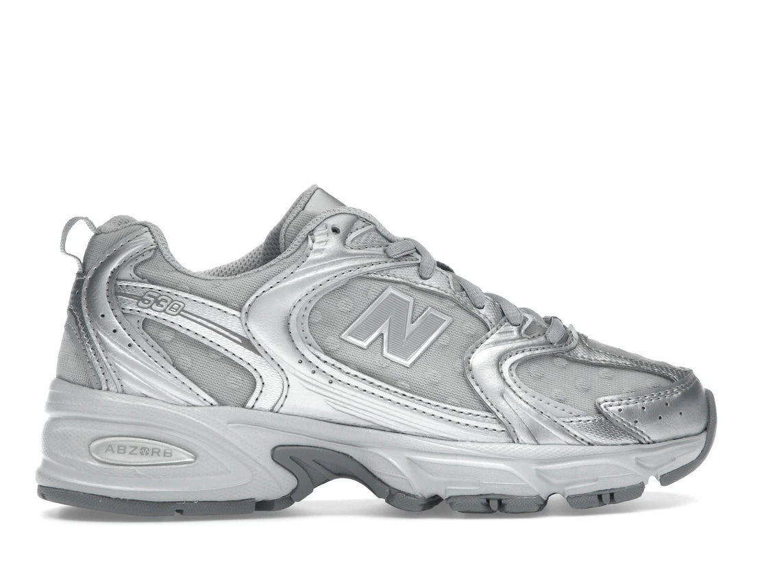New Balance 530 Silver Metallic Raincloud Polka Dots