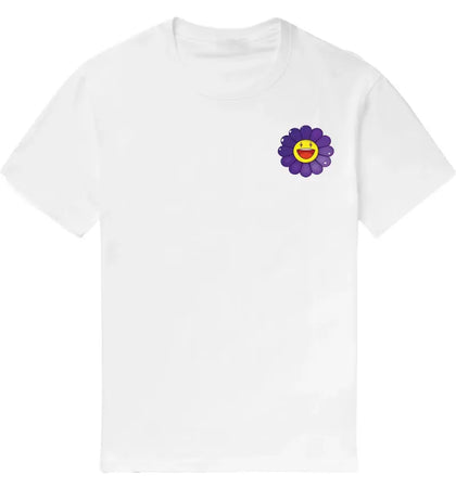 J Balvin Morado x Takashi Murakami Flower Tee White - authentic J Balvin product