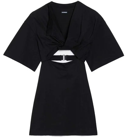 Jacquemus La Robe T-Shirt Bahia Dress Black - authentic Jacquemus apparel