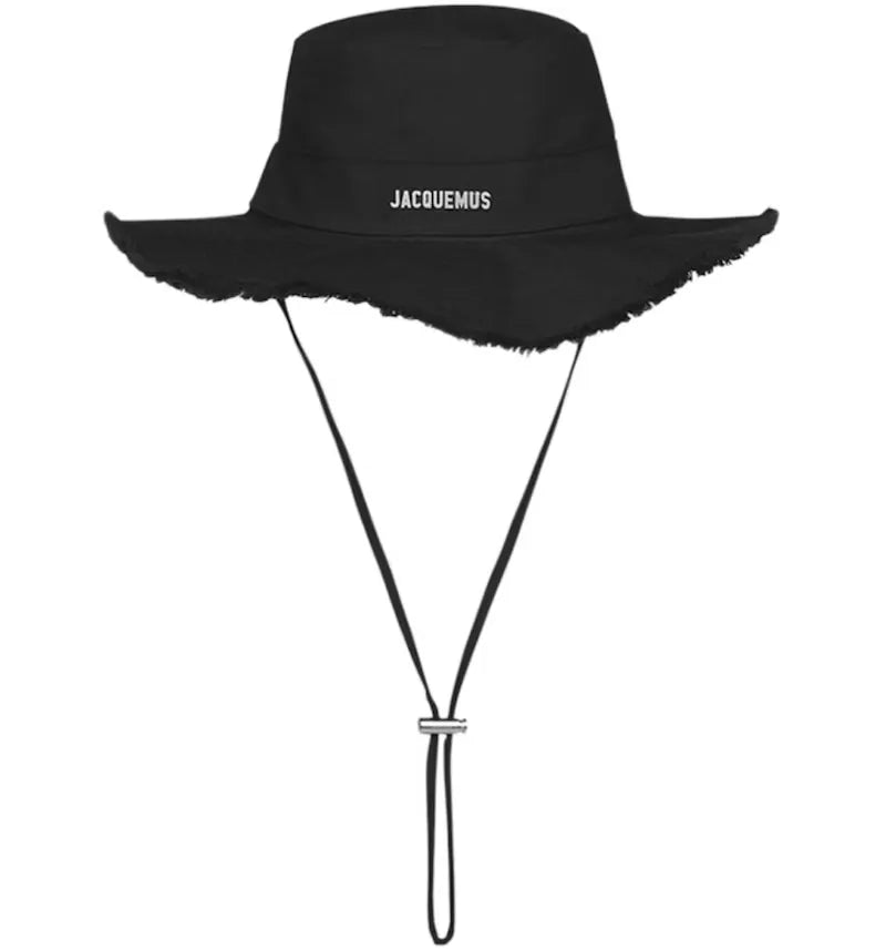 Jacquemus Le Bob Artichaut Large Brim Bucket Hat Black - vue 360