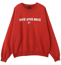 Jordan BIKE AIR x Nigel Sylvester Fleece Crewneck Sweatshirt Cinnabar Red - authentic Jordan apparel