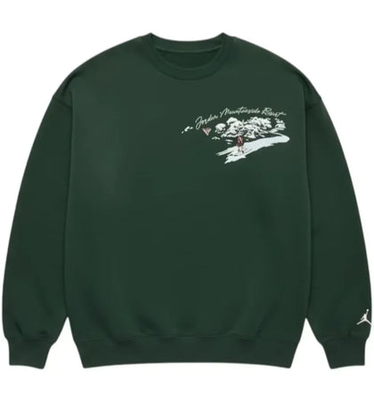Jordan Brooklyn Fleece Crewneck Sweatshirt Midnight Green/Sail - authentic Jordan apparel