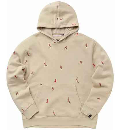 Jordan Essential Holiday Jumpman Fleece Pullover Hoodie Light Brown - authentic Jordan apparel