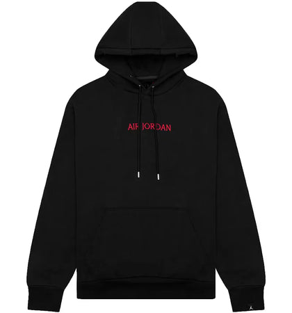 Jordan MJ FLC Hoodie Black/Gym Red - authentic Jordan apparel