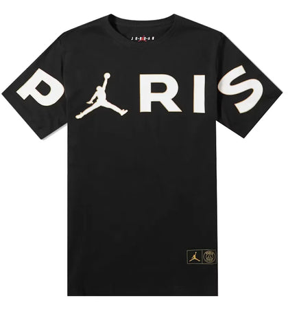 Jordan x Paris Saint-Germain Wordmark Tee Black - authentic Jordan sneakers