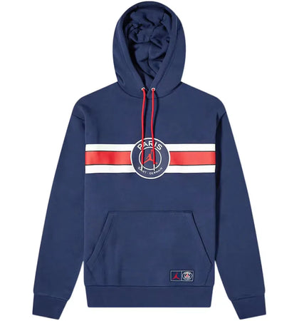 Jordan x PSG Paris Saint Germain Popover Hoodie Midnight Navy/Red/White - authentic Jordan apparel