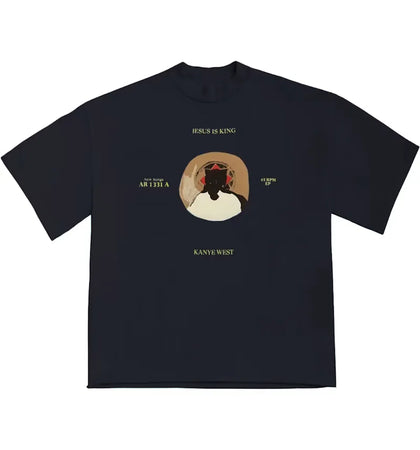 Kanye West Jesus Is King 45 T Shirt Navy - authentic Kanye West apparel