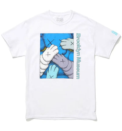 KAWS Brooklyn Museum URGE T-shirt White/Cyan - authentic KAWS apparel