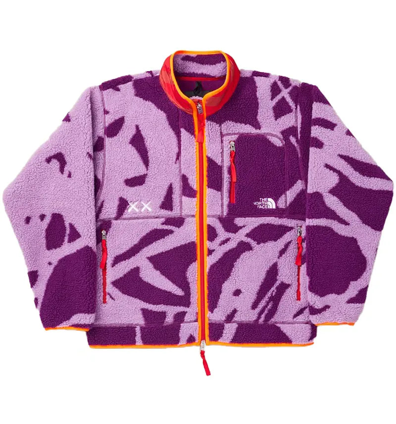 KAWS x The North Face Freeride Fleece Jacket Pamplona Purple Dragline Print - vue 360