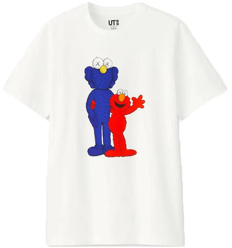 KAWS x Uniqlo x Sesame Street BFF Elmo Tee White - vue 360