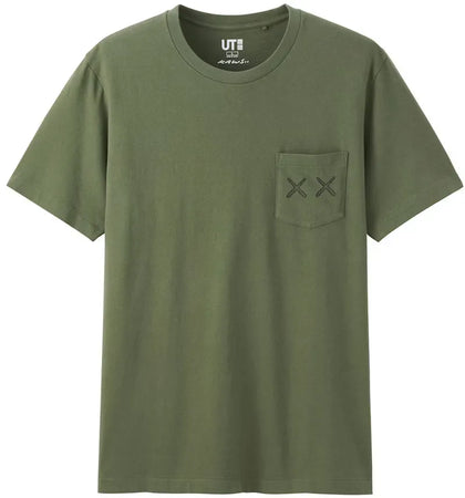 KAWS x Uniqlo XX Pocket Tee Olive - authentic KAWS product