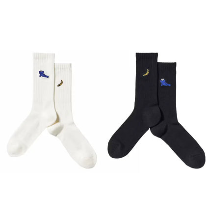 KAWS x Uniqlo Warhol 473504 Socks (Set of 2) Black/White - authentic KAWS product