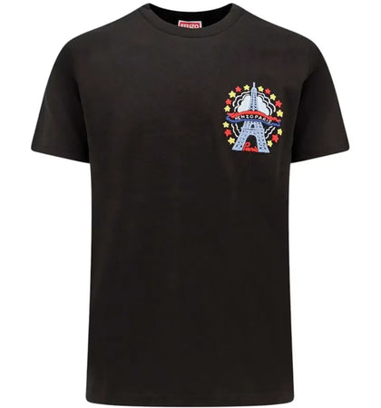 KENZO Drawn Varsity Embroidered Slim Fit T-shirt Black - authentic KENZO apparel