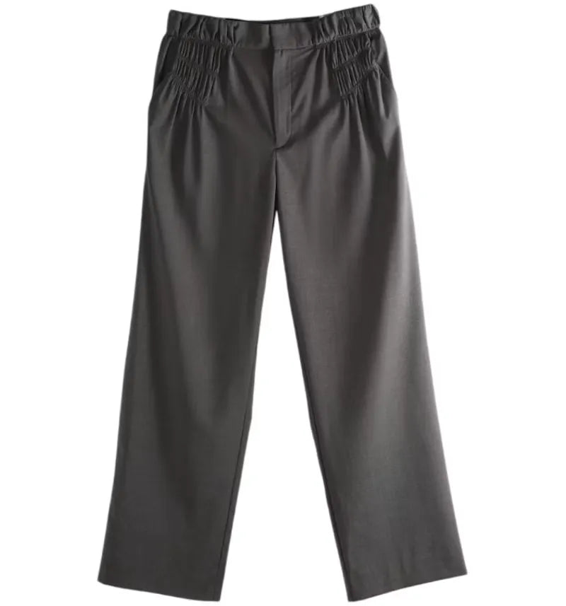 Kiko Kostadinov Melange Wool Minna Gathered Trousers Black - vue 360
