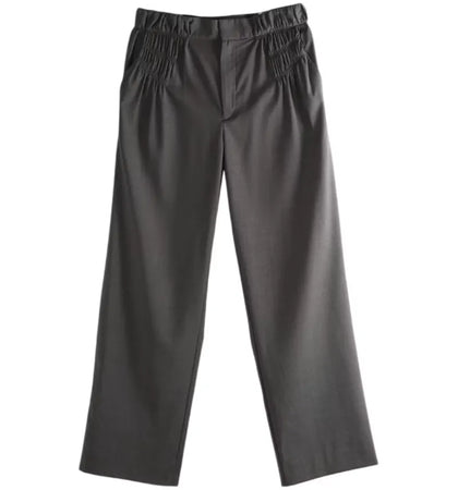 Kiko Kostadinov Melange Wool Minna Gathered Trousers Black - authentic Kiko Kostadinov product