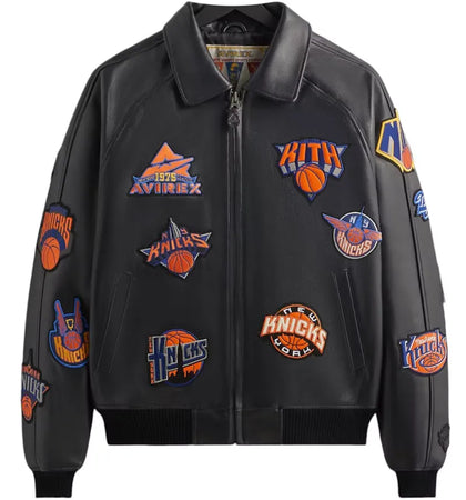 Kith Avirex The New York Knicks Icon Jacket Black - authentic Kith apparel