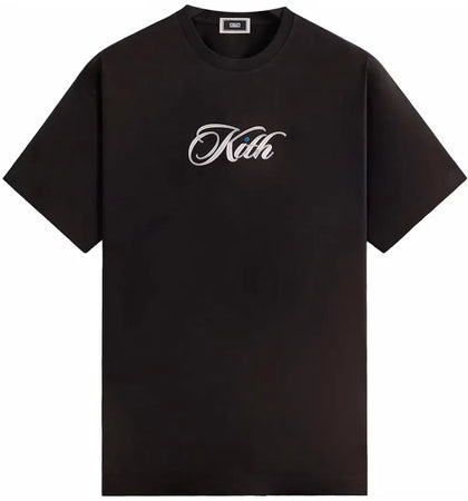 Kith Cursive Logo Tee Black - authentic Kith product