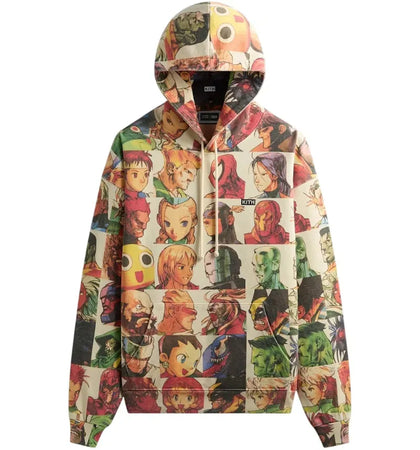 Kith x Marvel vs. Capcom Fighter All-Over Printed Vintage Nelson Hoodie Sandrift - authentic Kith apparel