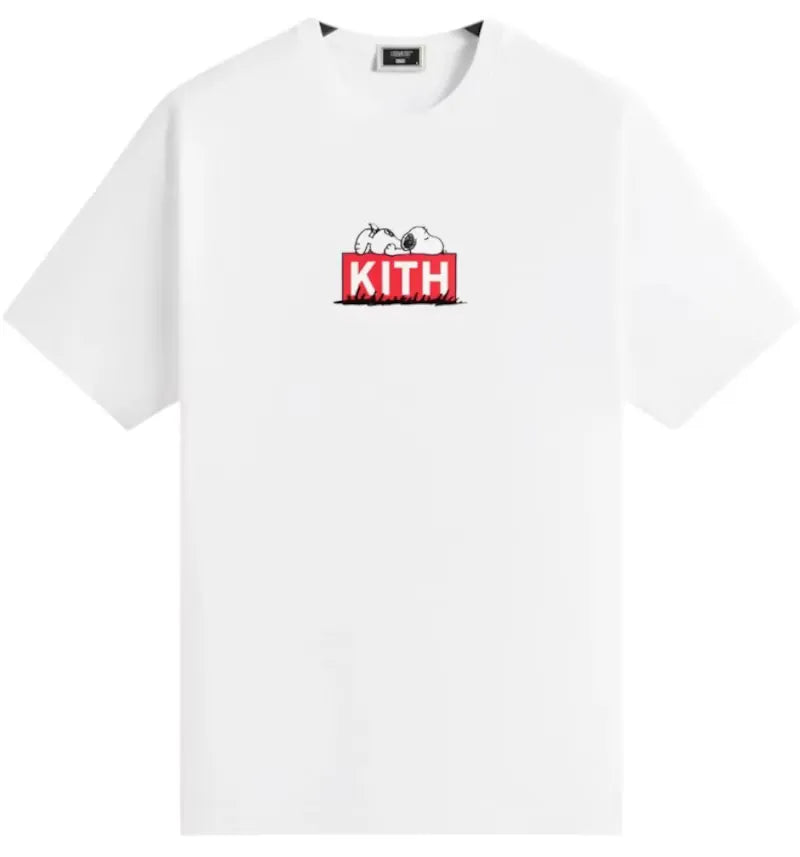 Kith x Peanuts Doghouse Classic Logo Tee White - vue 360