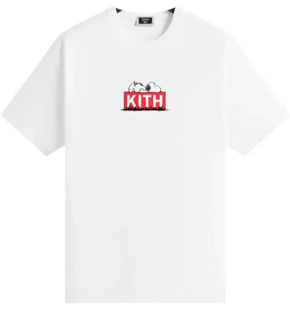 Kith x Peanuts Doghouse Classic Logo Tee White - authentic Kith product