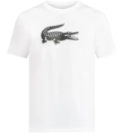 Lacoste Ultra Dry Xxl Logo Sport T-shirt White Black - authentic Lacoste apparel