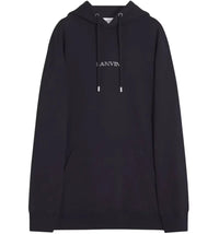 Lanvin Embroidered Loose Logo Hoodie Black